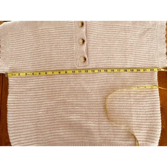 NEW FRNCH Meggy Rose Pale Short Sleeve Mock Neck Sweater M - Picture 7 of 8
